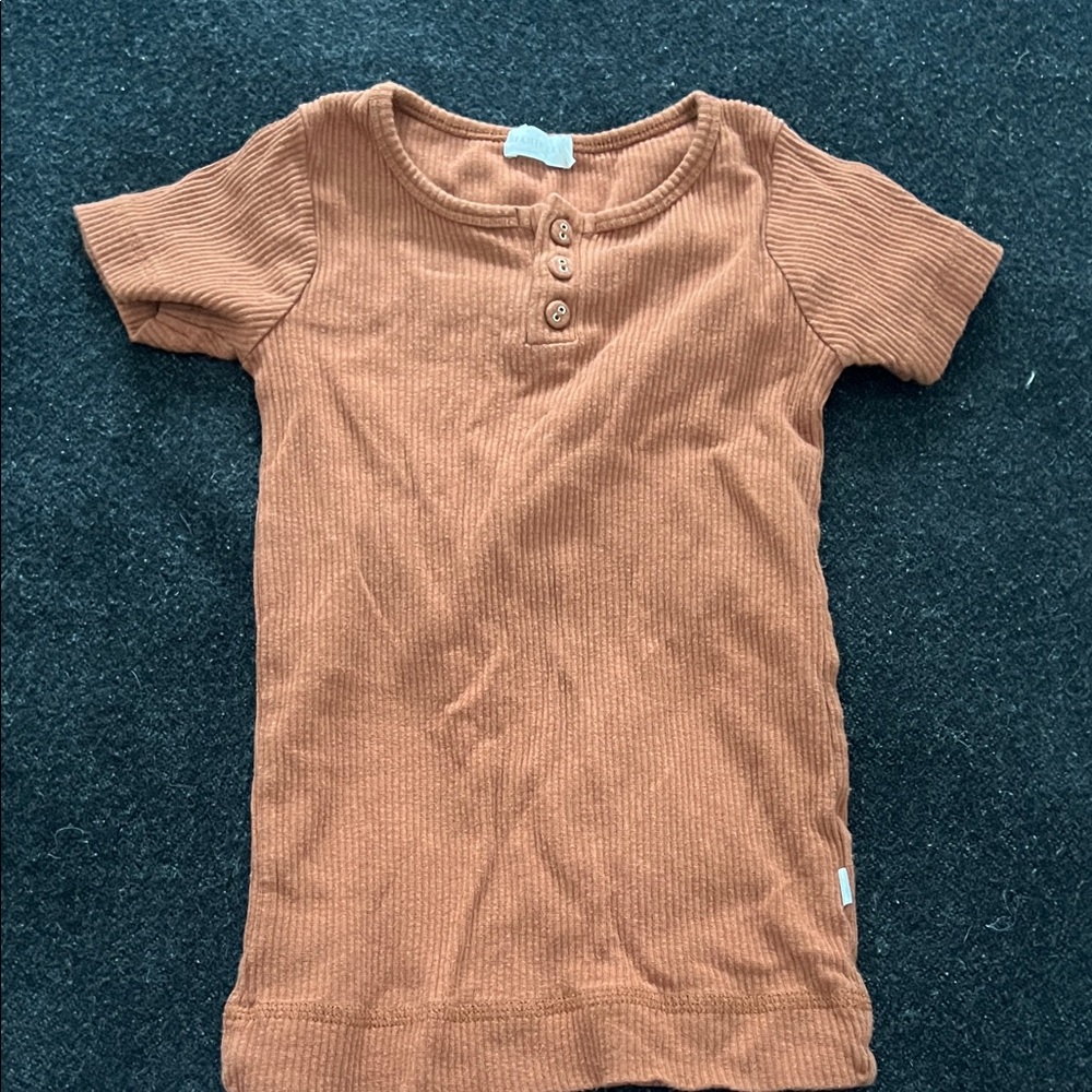 Jamie Kay Brown Ribbed Kids Tee
